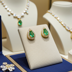 Orecchini - 18 carati Oro giallo Smeraldo - Diamante