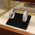 Orecchini a Cerchio  in oro bianco 18k con diamanti Naturali 10,65 carati