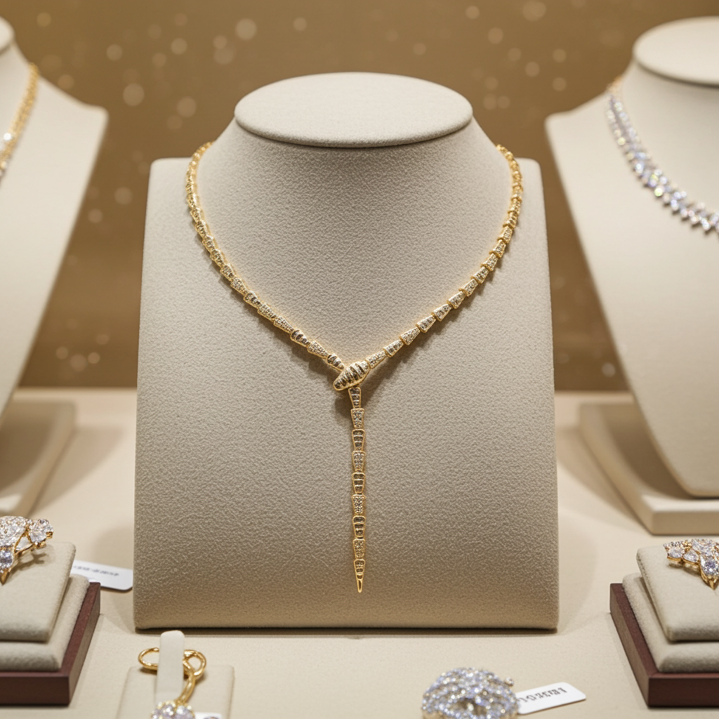 Collana serpente in oro giallo 18k e diamanti naturali 2.50ct