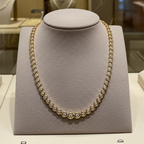 collana giro collo tennis in oro bianco 18k 750 e diamanti naturali 9 ct