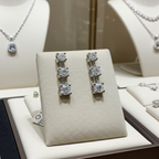 Orecchini punto luce trilogy in oro bianco e diamanti naturali 0.60ct