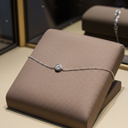 bracciale in oro bianco 18k e 1 diamante natural centrale 0,26ct