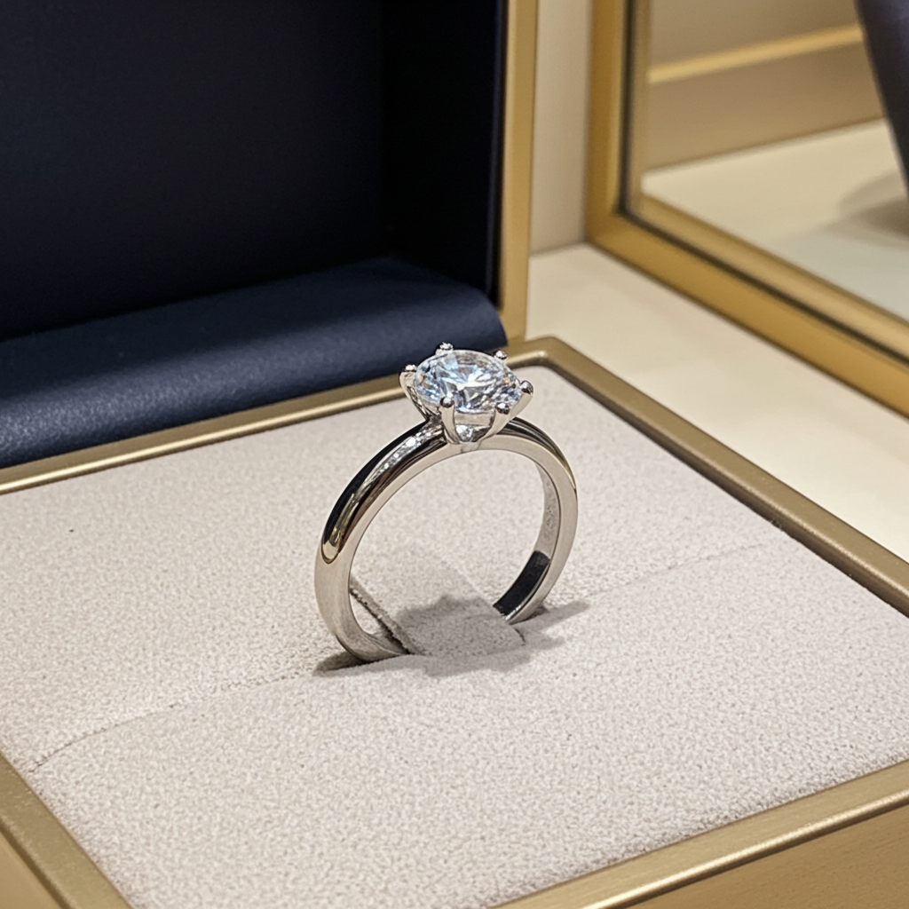 Anello solitario diamante naturale  1.00 ct certificato IGI D IF