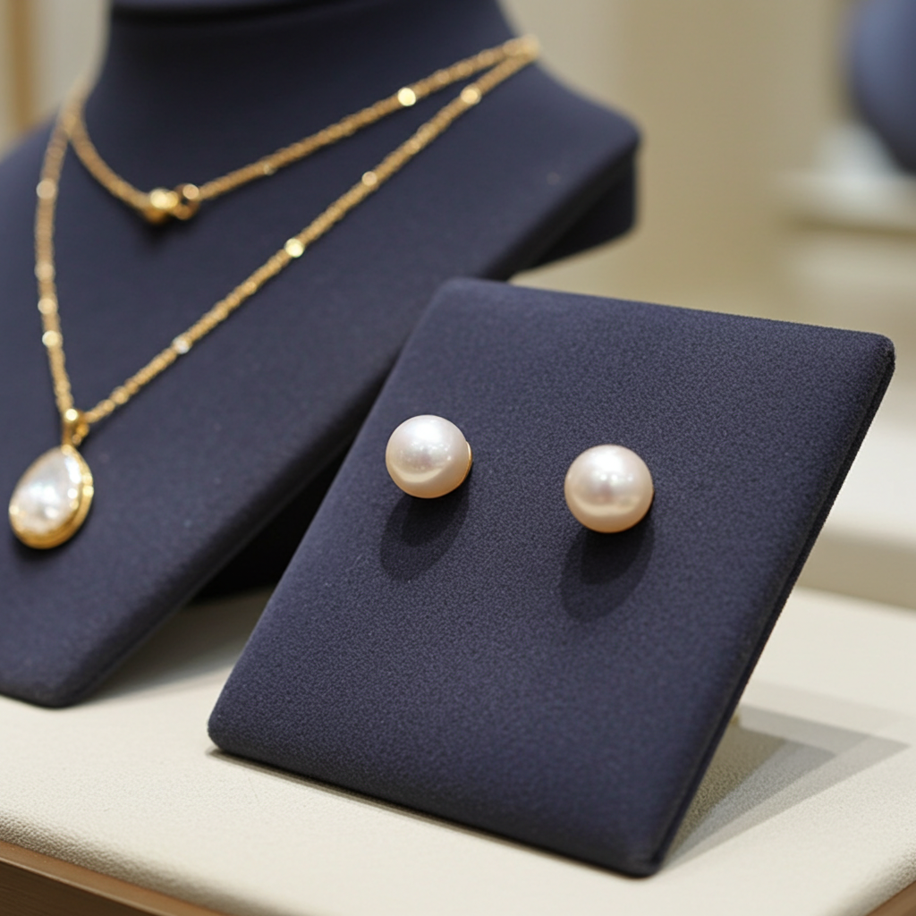 Orecchini - 18 carati Oro giallo Perla - Akoya 8-8,5 mm