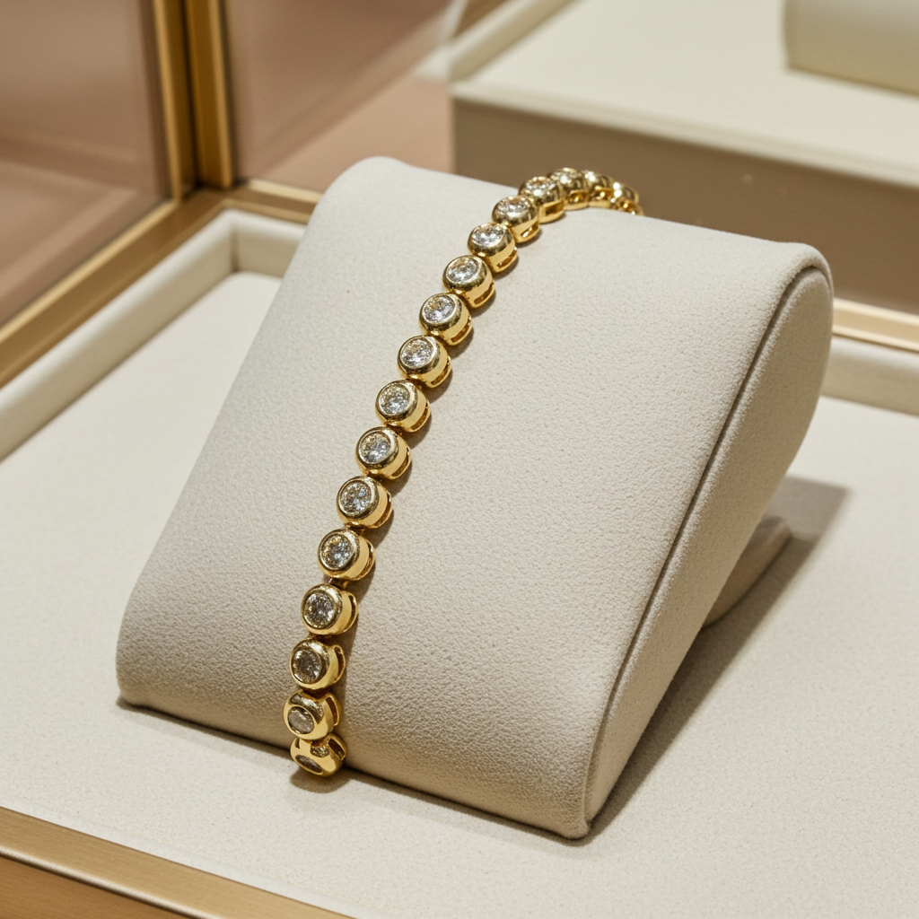 bracciale tennis a cipollina in oro bianco 18k e diamanti naturali 1,5 ct