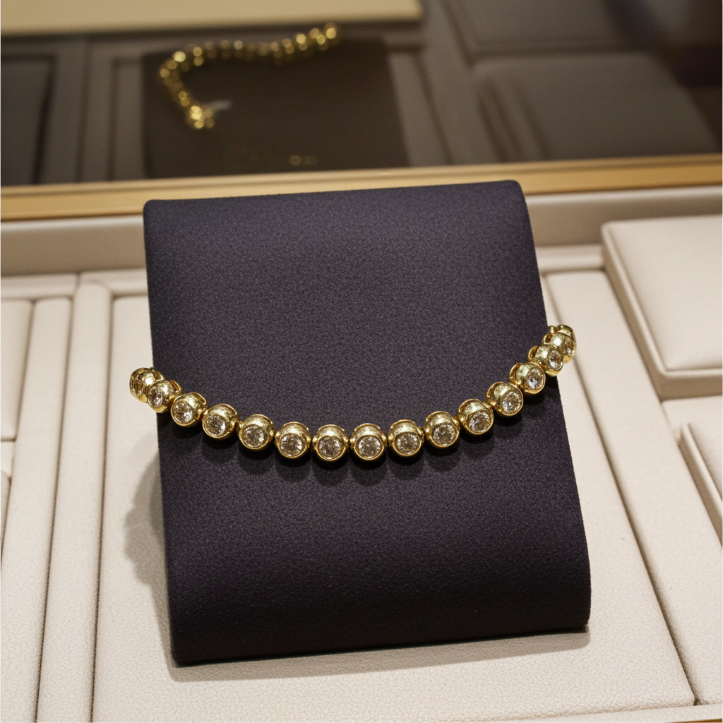 bracciale tennis a cipollina in oro bianco 18k e diamanti naturali 1,5 ct