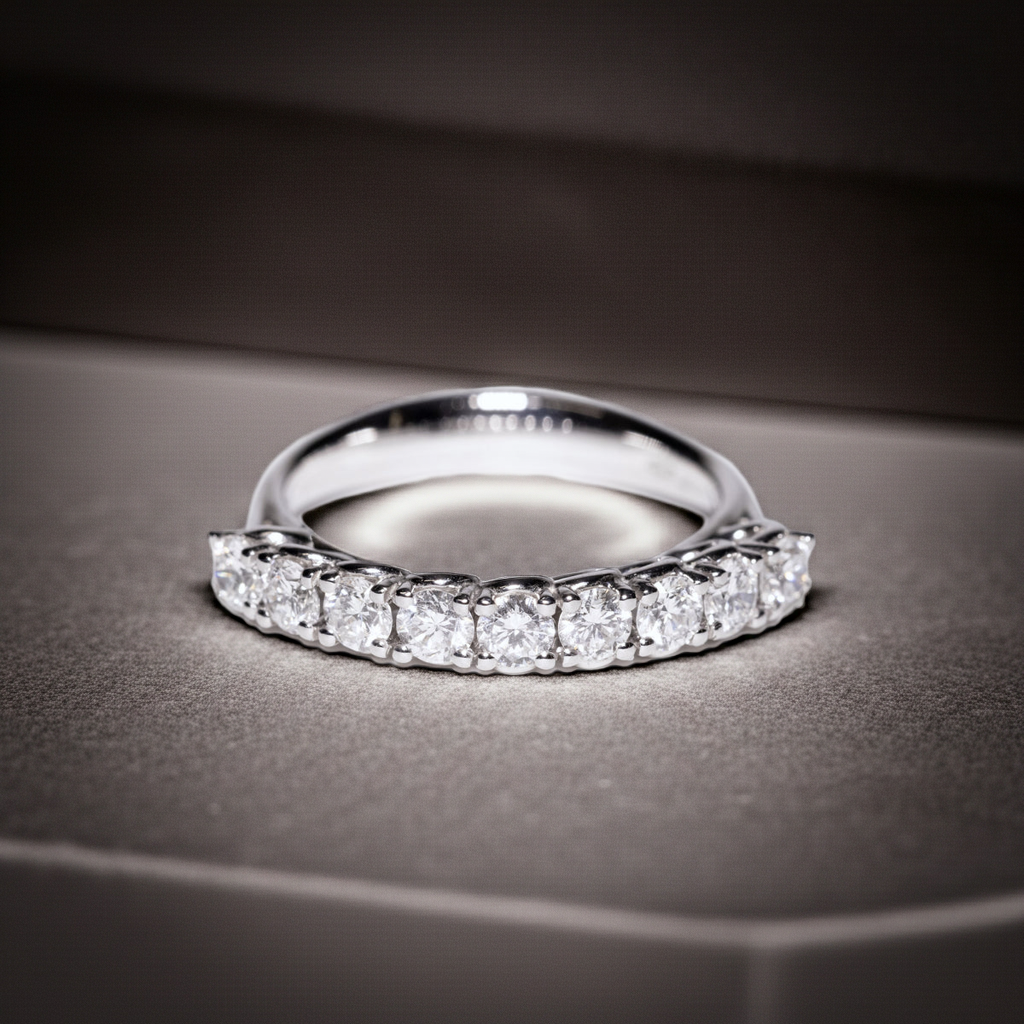 Anello riviera - 18k bianco - 1.72ct. tw. Diamante (Naturale) - Fede nuziale