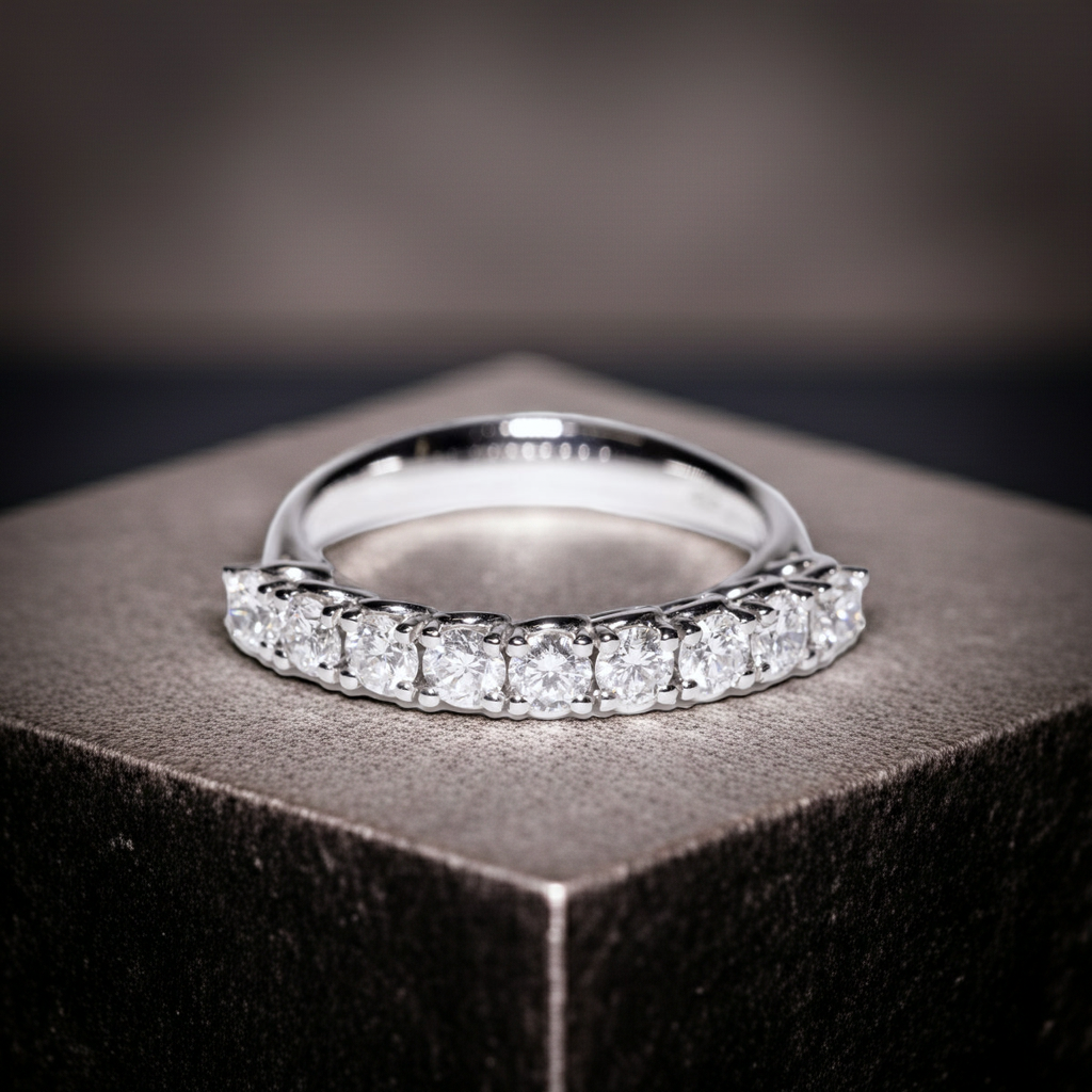 Anello riviera - 18k bianco - 1.72ct. tw. Diamante (Naturale) - Fede nuziale