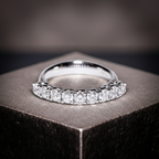 Anello riviera - 18k bianco - 1.72ct. tw. Diamante (Naturale) - Fede nuziale