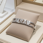 Bracciale personalizzato in oro bianco 18k e diamanti naturali