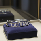 Bracciale personalizzato in oro bianco 18k e diamanti naturali