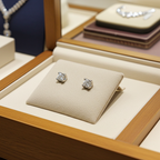 Orecchini punto luce certificato HRD in oro bianco 18k con 2 diamanti naturali 2,14ct