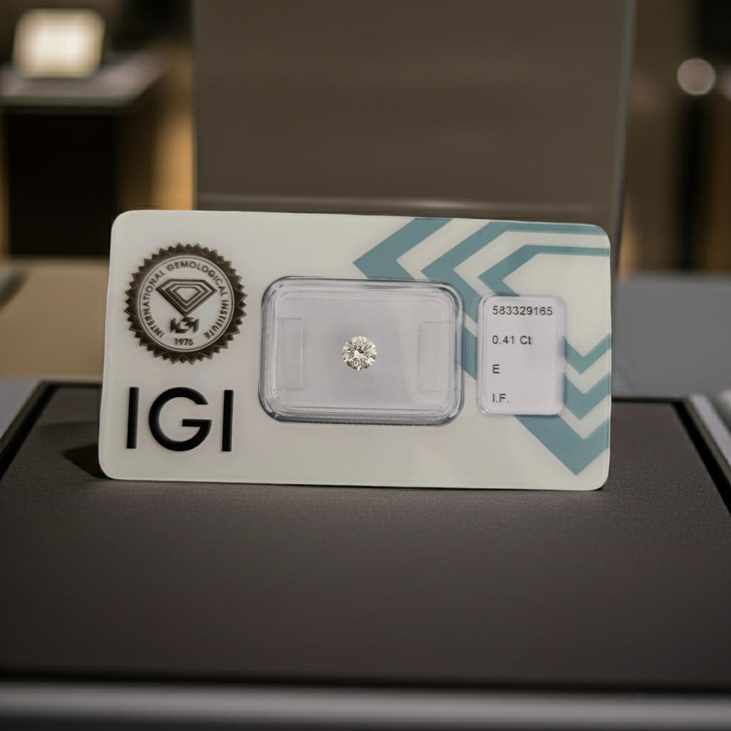 diamanti naturali certificato IGI  0.41ct E IF