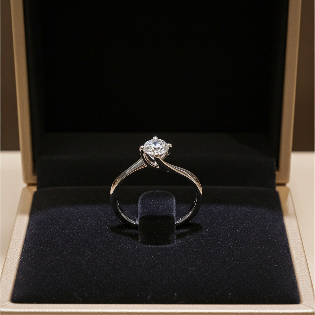 Anello solitario con diamante naturale 1.00 ct certificato IGI D IF