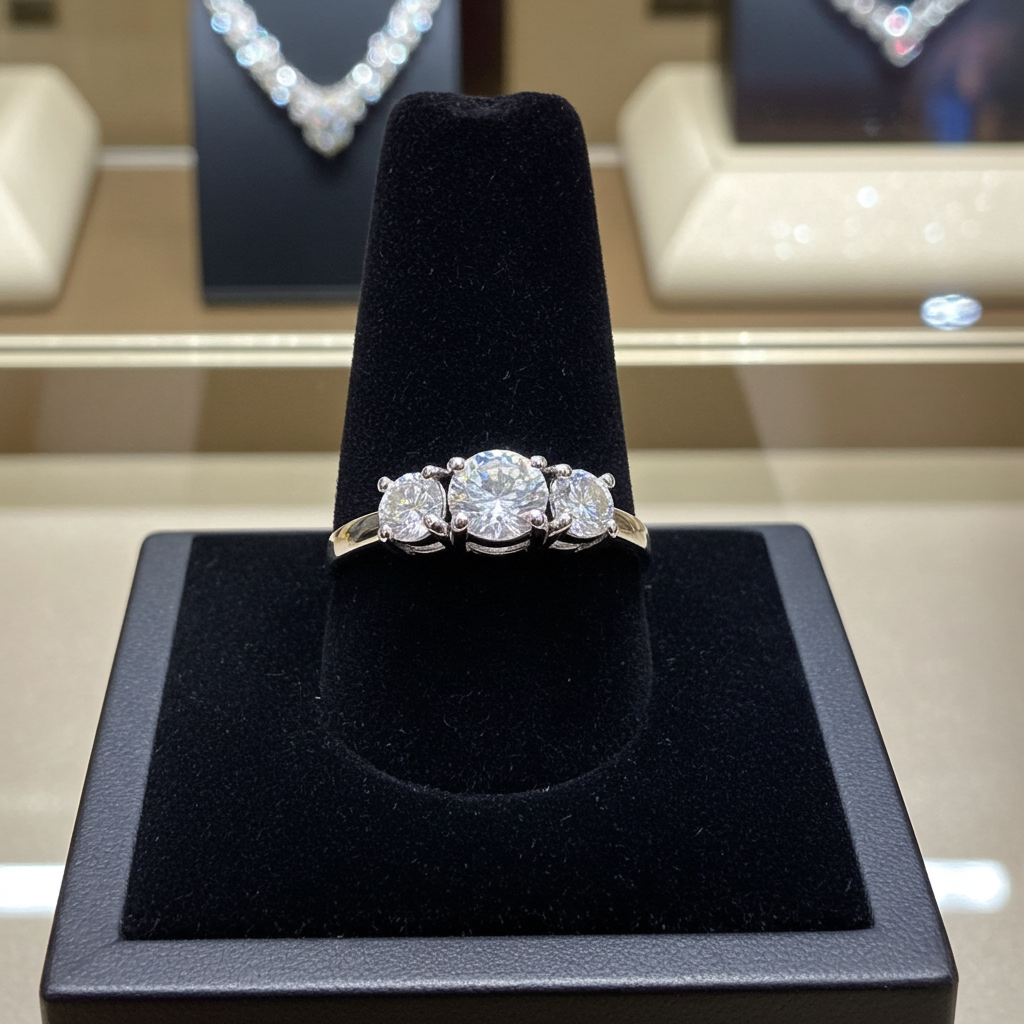 Anello Trilogy- 18 carati Oro bianco - 1.01ct. tw. Diamante (Naturale) - Diamante -D COLOR VVS1