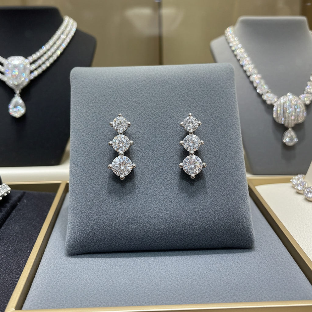 Orecchini - 18 carati Oro bianco - 0.60ct. tw. Diamante (Naturale)