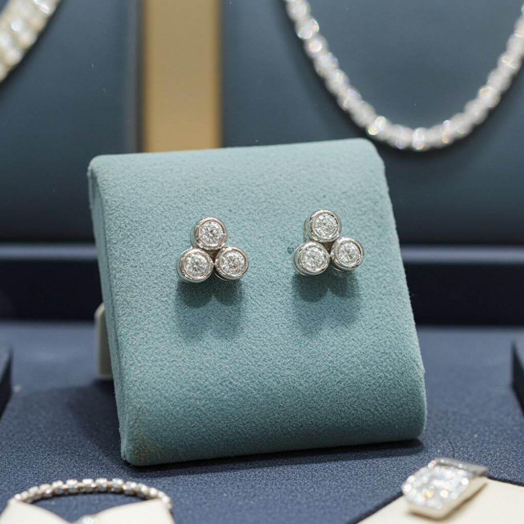 Orecchini Trilogy  - 18 carati Oro bianco 0.60ct Diamante (Naturale) - Diamante