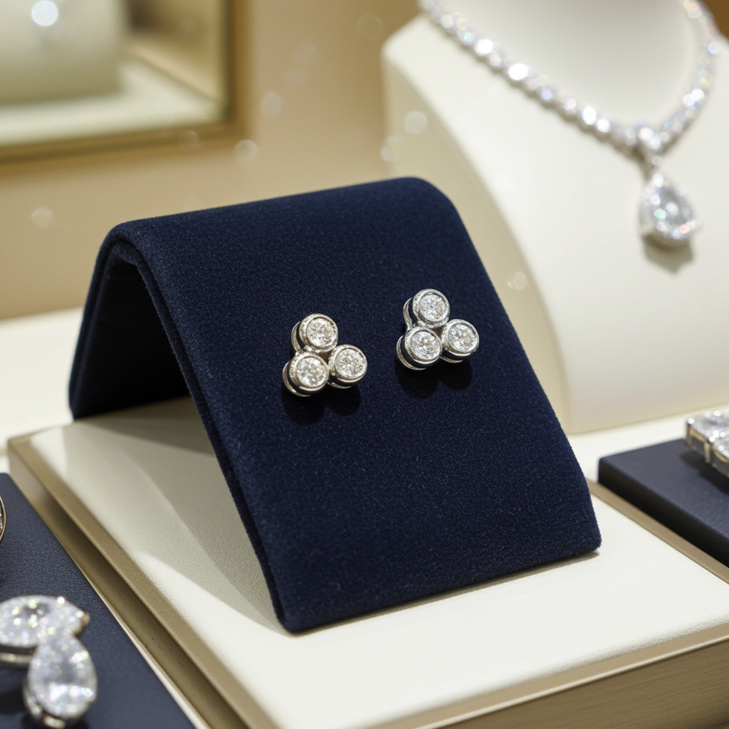 Orecchini Trilogy- 18 carati Oro bianco 0.90ct Diamante (Naturale) - Diamante