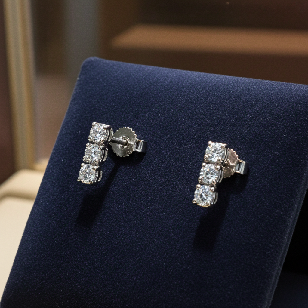 Orecchini “Trilogy” con 0.42ct Diamanti Naturali