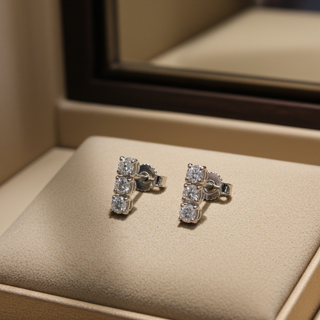 Orecchini “Trilogy” con 0.60ct Diamanti Naturali