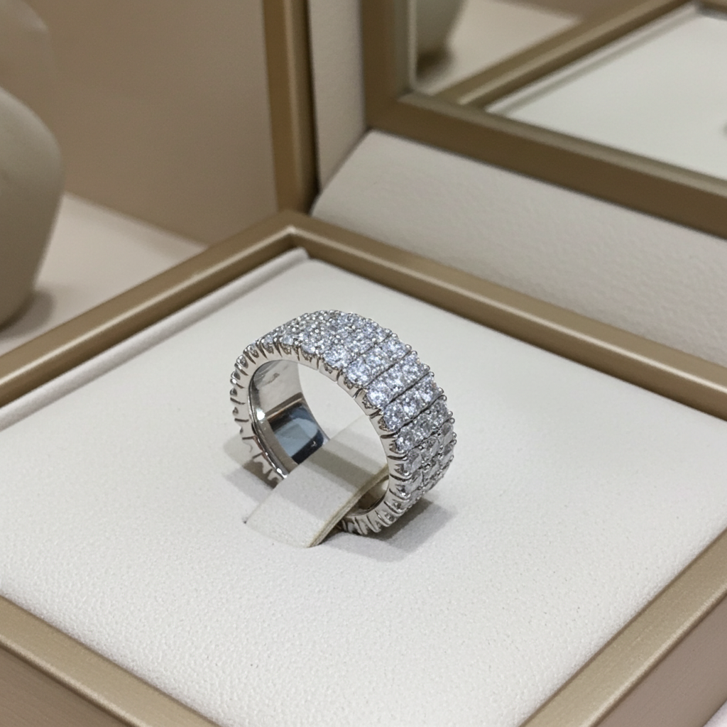 Anello - 18 carati Oro bianco - 3.08ct. tw. Diamante (Naturale) - Diamante -