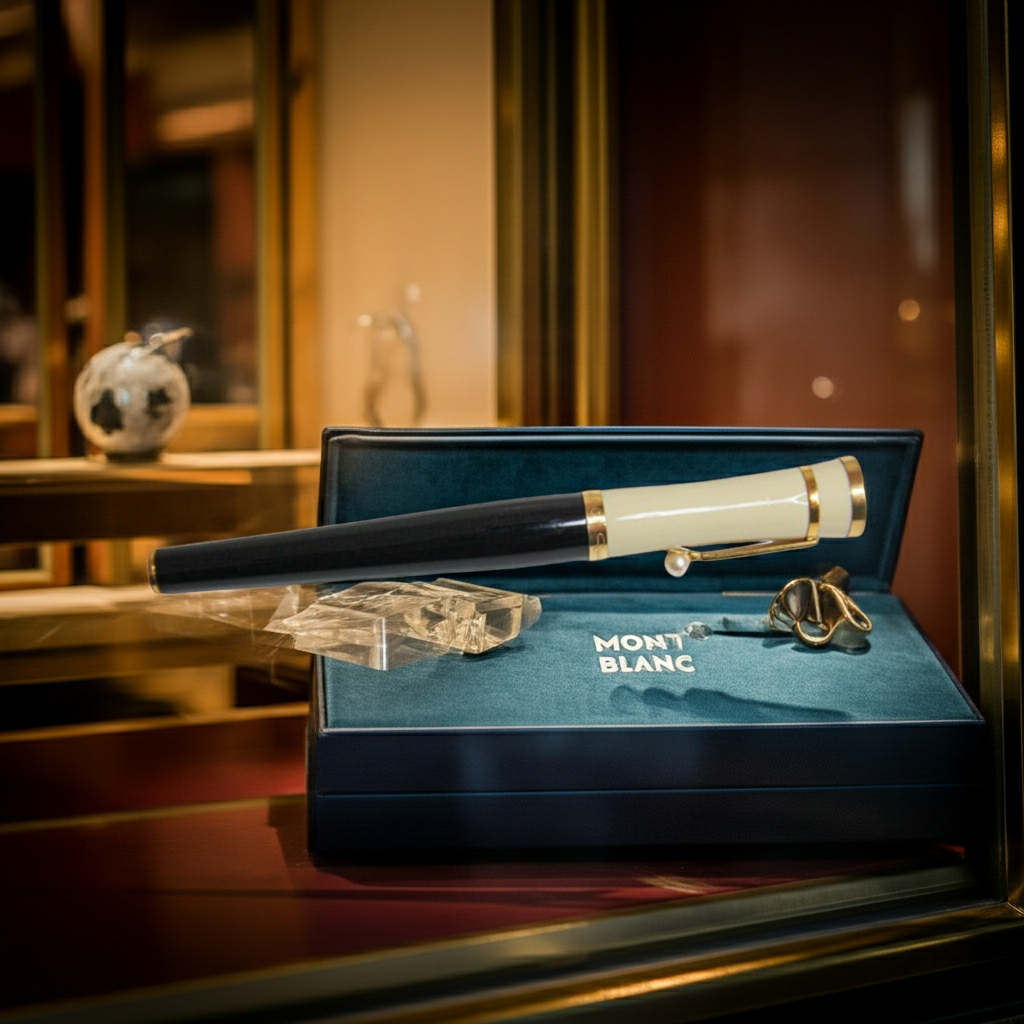 Penna a sfera Mont Blanc in edizione limitata Greta Garbo con perla