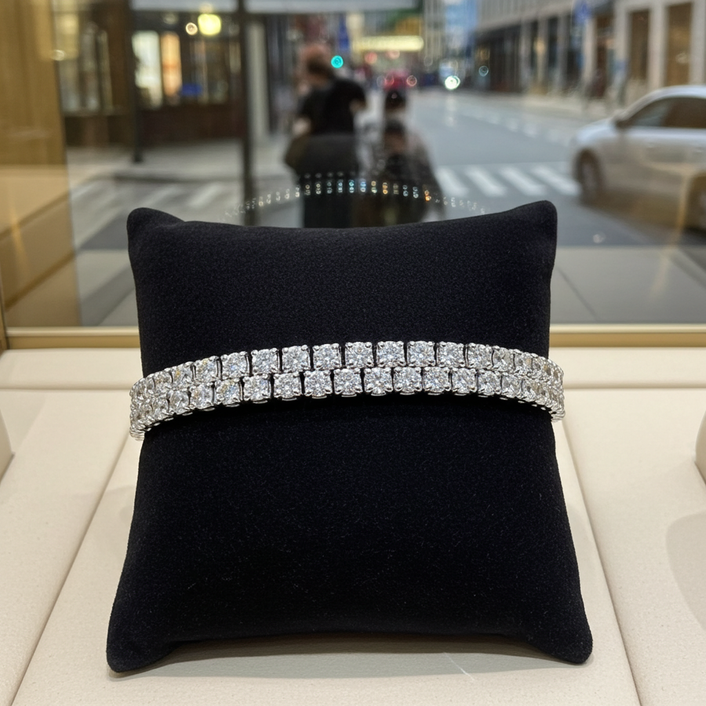 Bracciale - 18 carati Oro bianco - 3.26ct. tw. Diamante (Naturale)