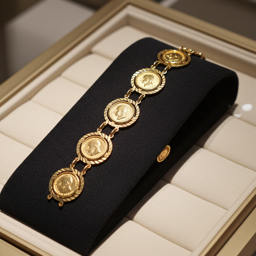 Bracciale Sterline - in oro giallo  con 7 sterline 22k