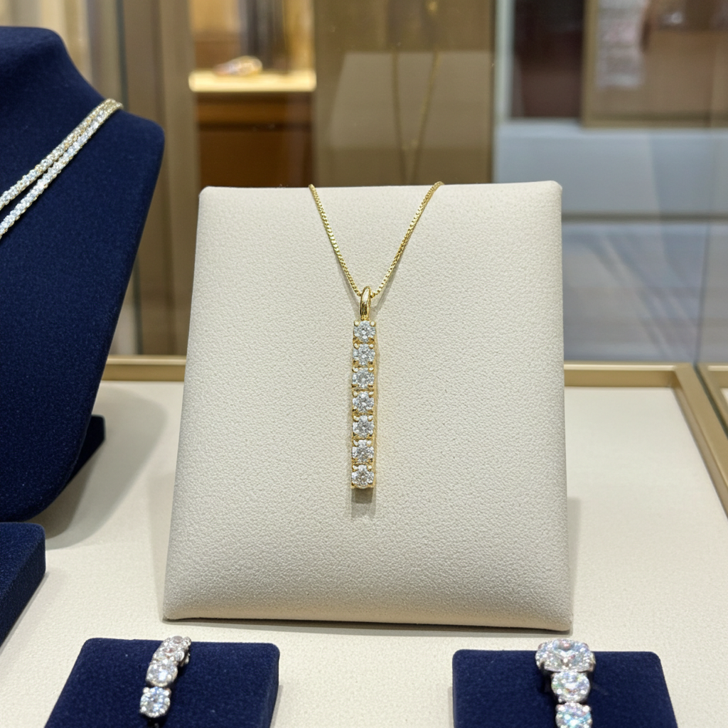 Ciondolo tennis in oro e diamante naturale 0.32ct