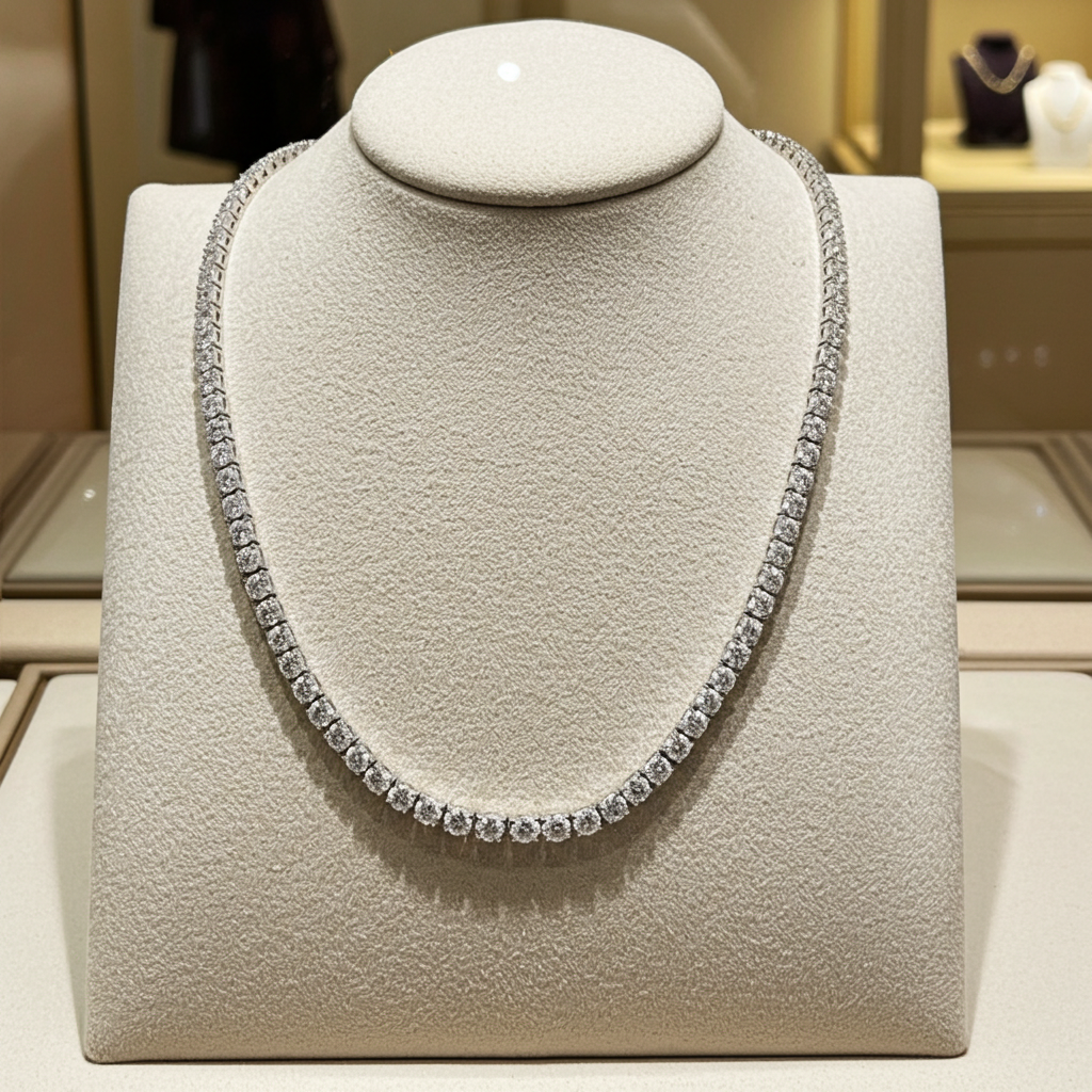 Collana collier tennis in oro e diamanti naturali 3.50ct certificato IGI