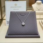 ciondolo punto luce a cipollina in oro bianco 18k e diamanti naturale  0,10 ct