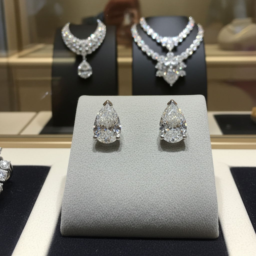 Orecchini - 18 carati Oro bianco - 0.44ct. tw. Diamante (Naturale) - Pera