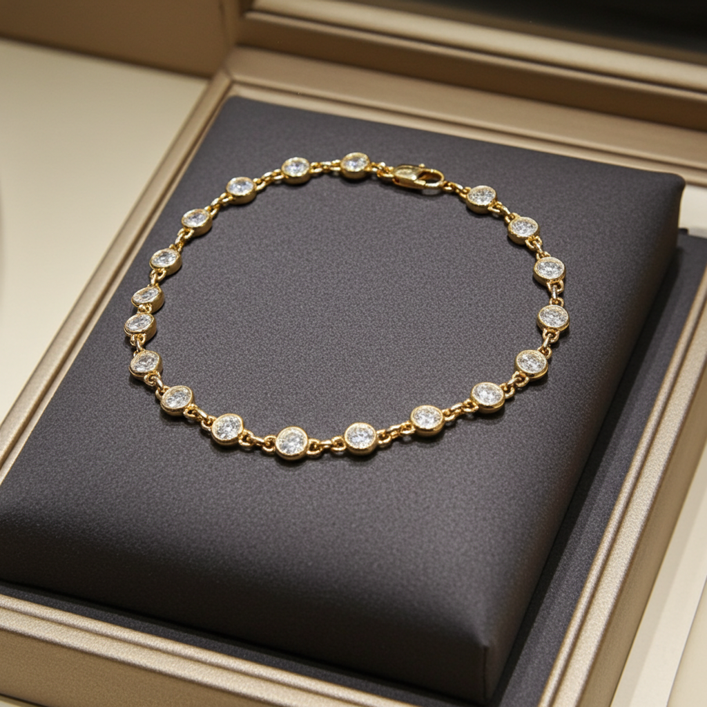 bracciale in oro giallo 18k e  25 diamanti naturali 2,50ct