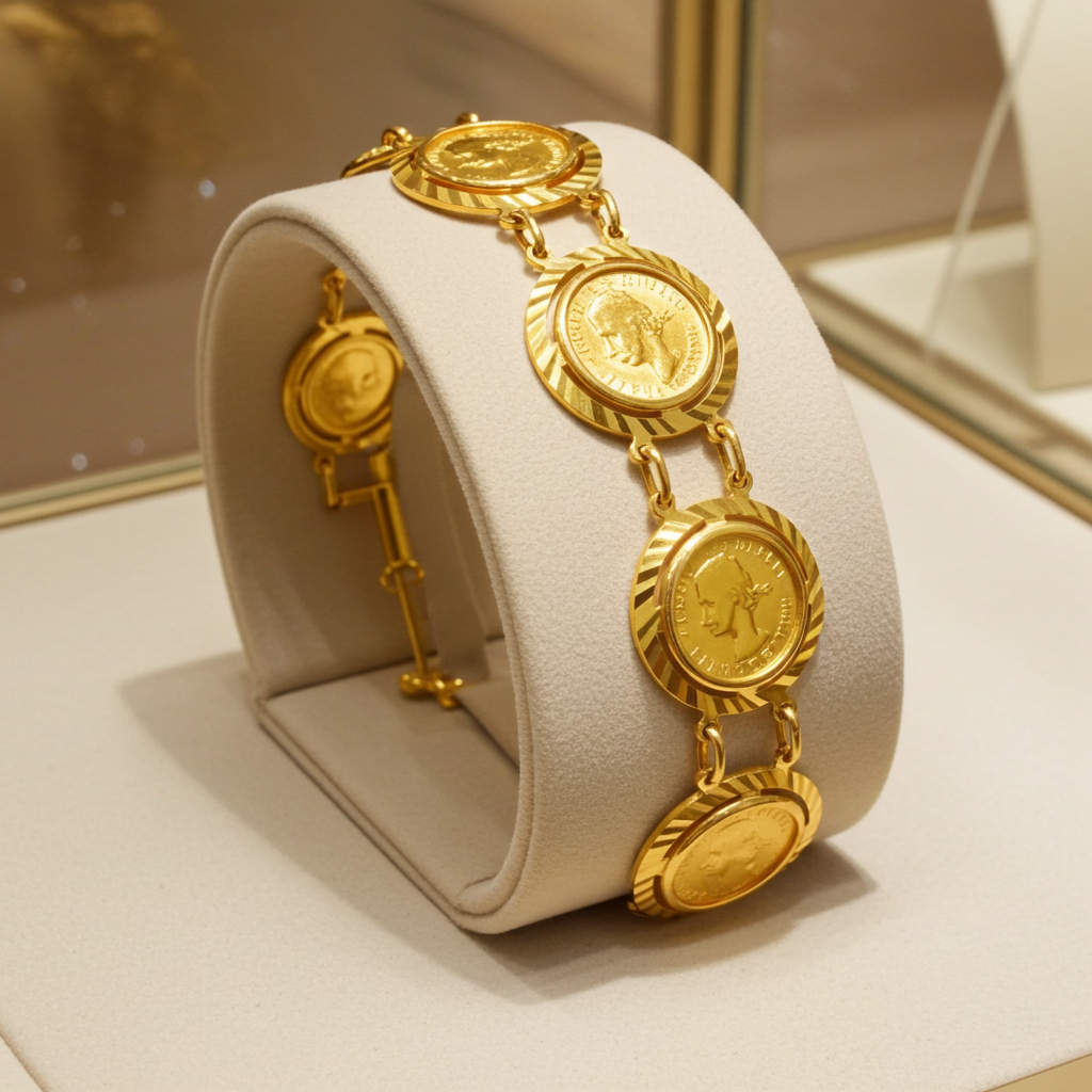 Bracciale in oro giallo  con 7 sterline 22k