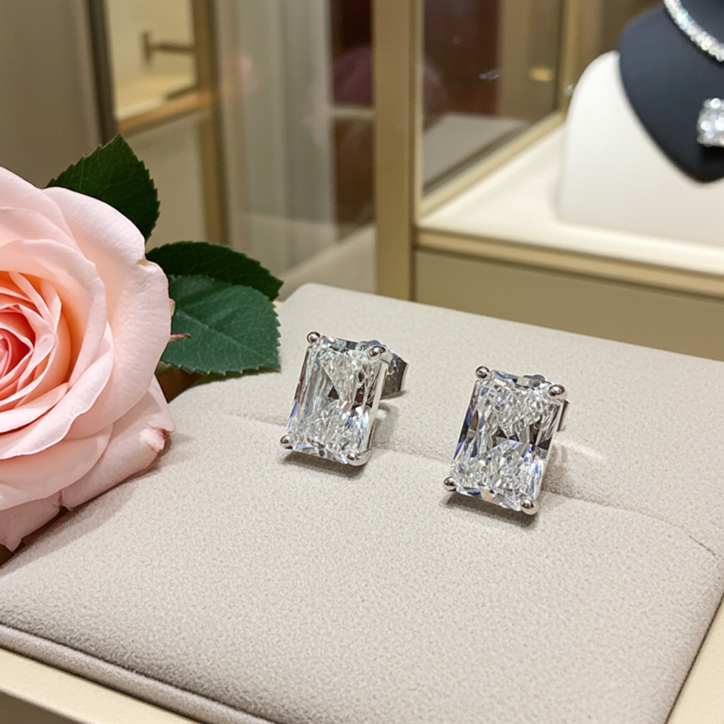 Orecchini a lobo - 18 carati Oro bianco - 1.00ct. Diamante (Naturale) -