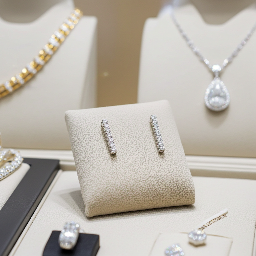 orecchini tennis in oro bianco 18k e 1 fila diamanti naturali 1,00ct