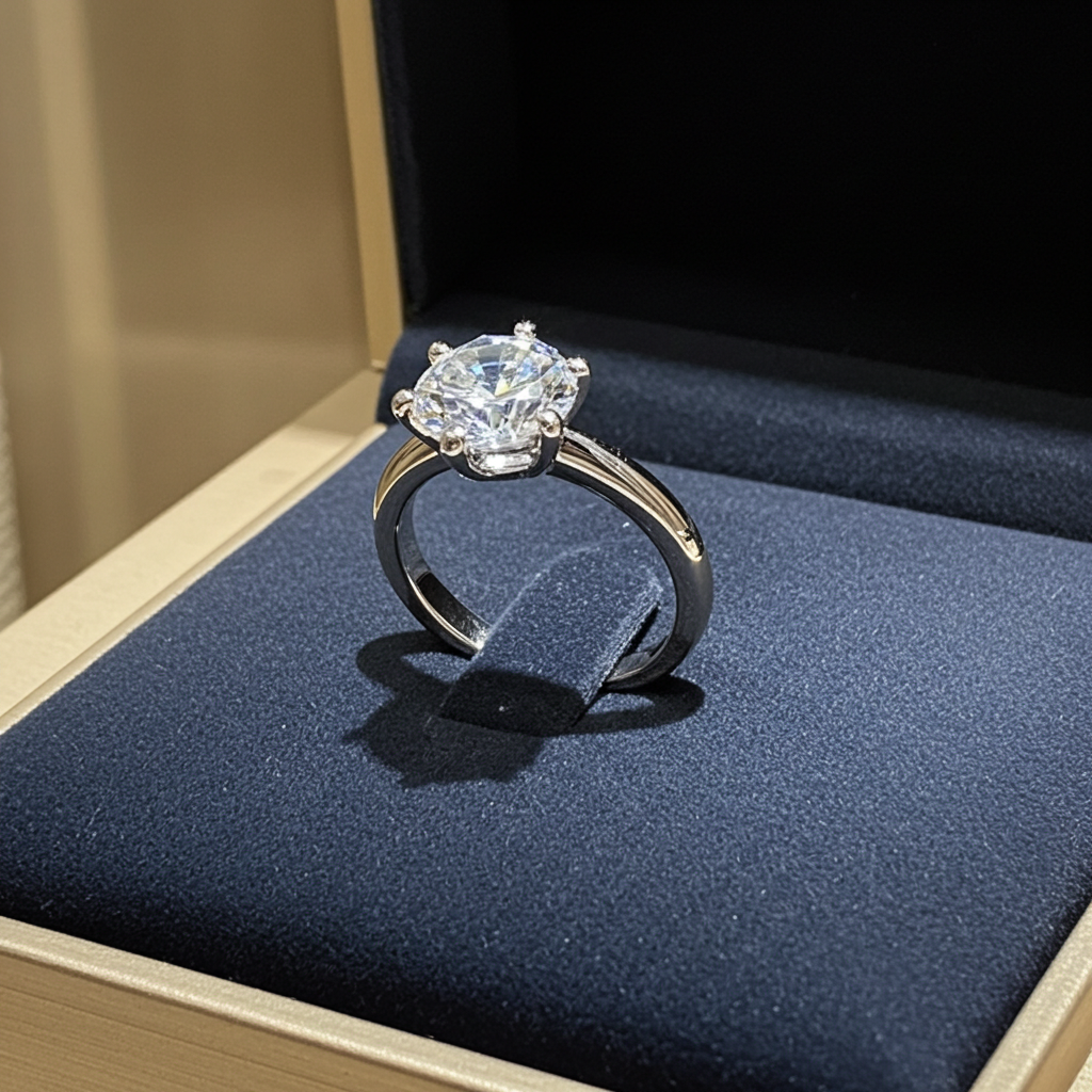 Anello solitario diamante naturale  1.00 ct certificato IGI D IF