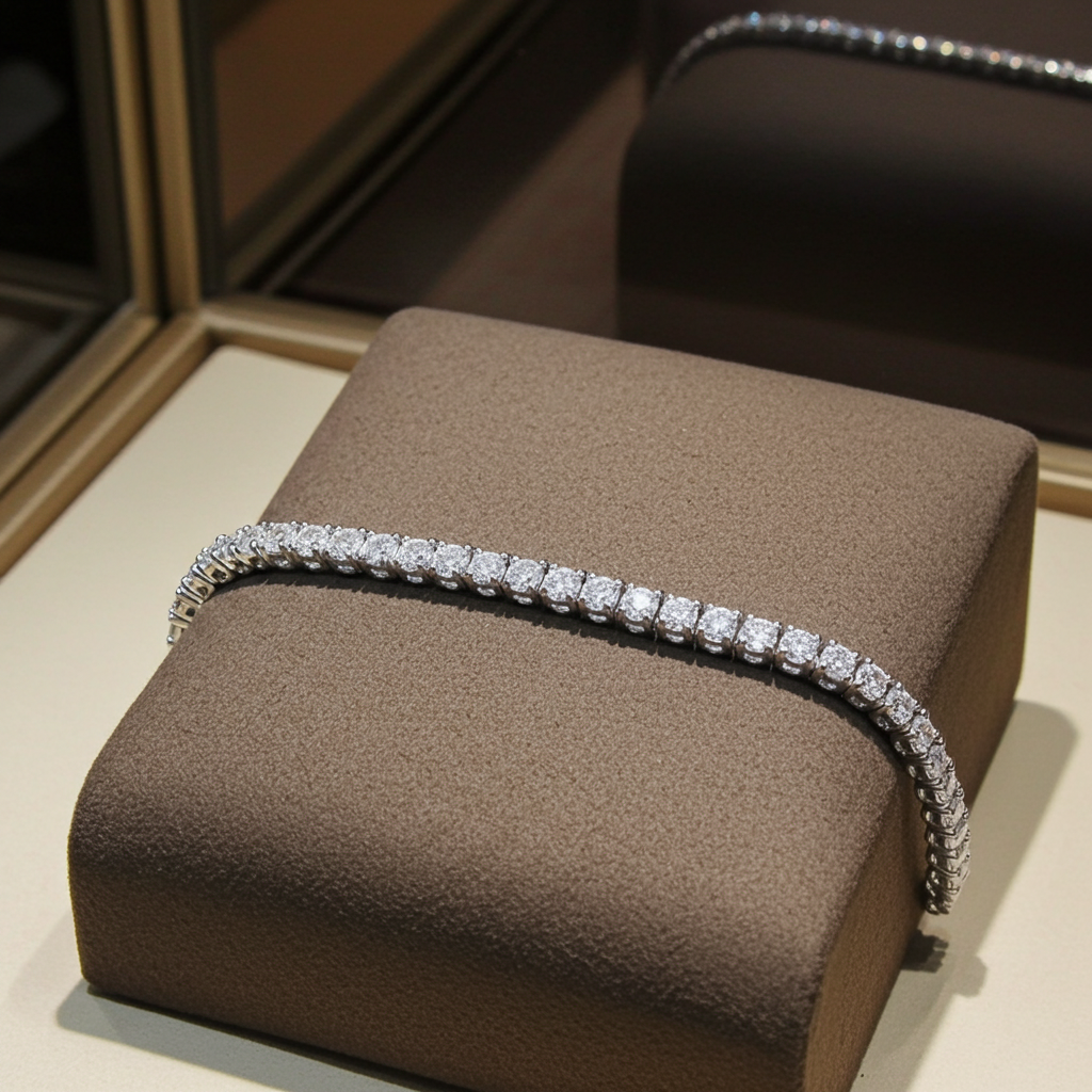 Bracciale - 18 carati Oro bianco - 6.12ct. tw. Diamante (Naturale)