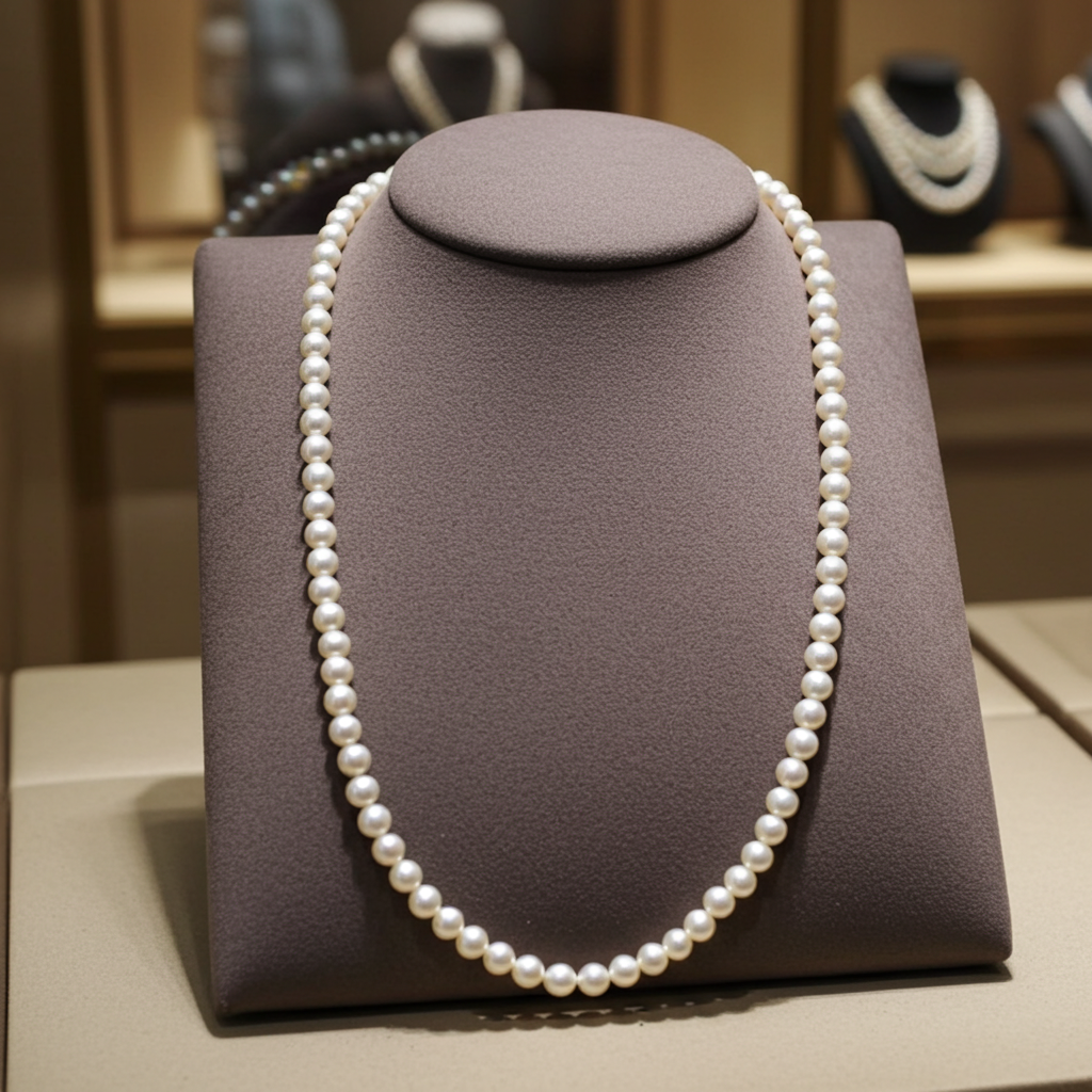 Collana in oro giallo 18k e perle naturale akoya