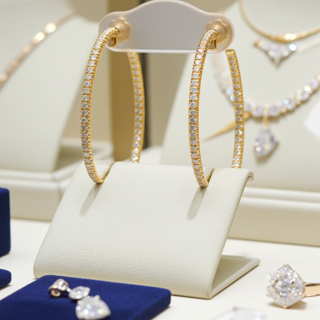 Orecchini a cerchio - 18 carati Oro giallo 2.00ct Diamante (Naturale)