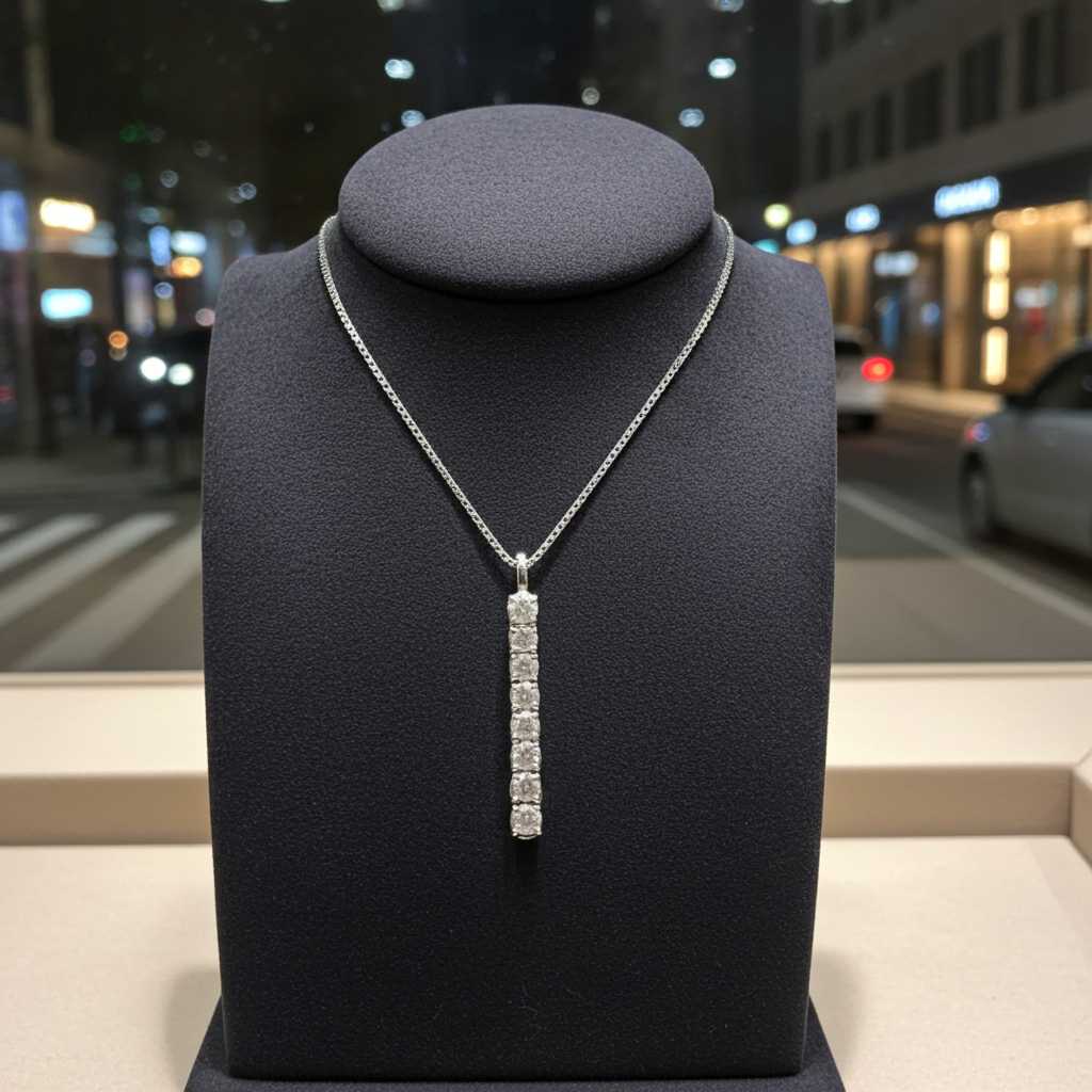 Ciondolo tennis in oro e diamante naturale 0.32ct