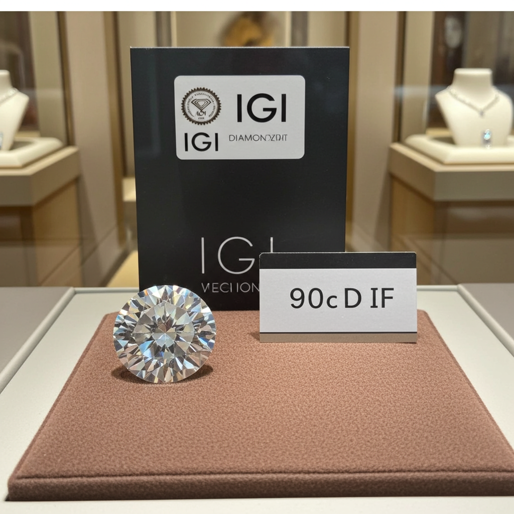 Diamante da investimento certificato igi 0,90ct D IF