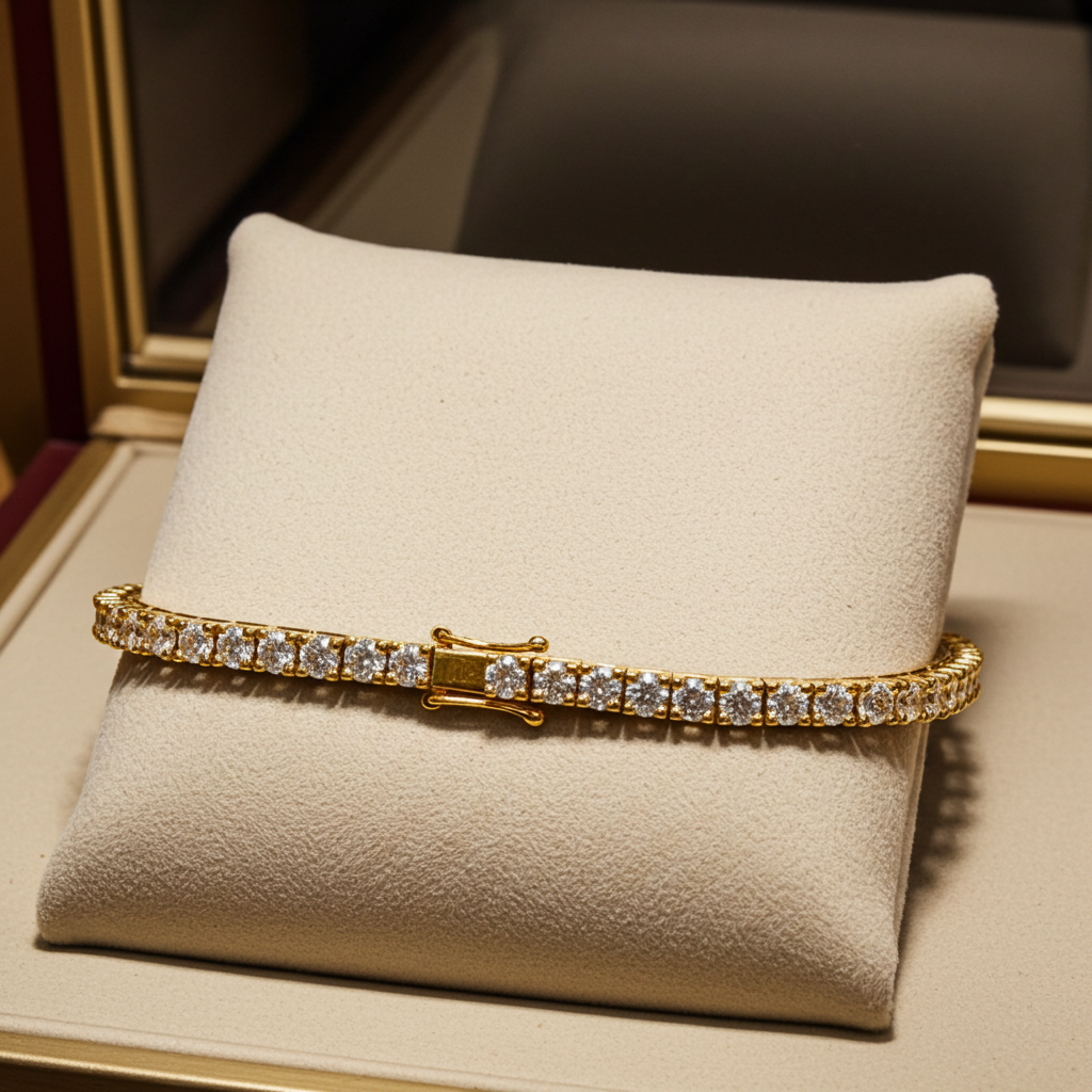 Bracciale tennis - 18 carati Oro giallo - 7.02ct. tw. Diamante (Naturale)