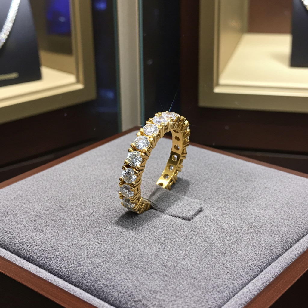 Anello veretta certificato HRD in oro giallo 18k e  diamanti naturali 3,46 ct