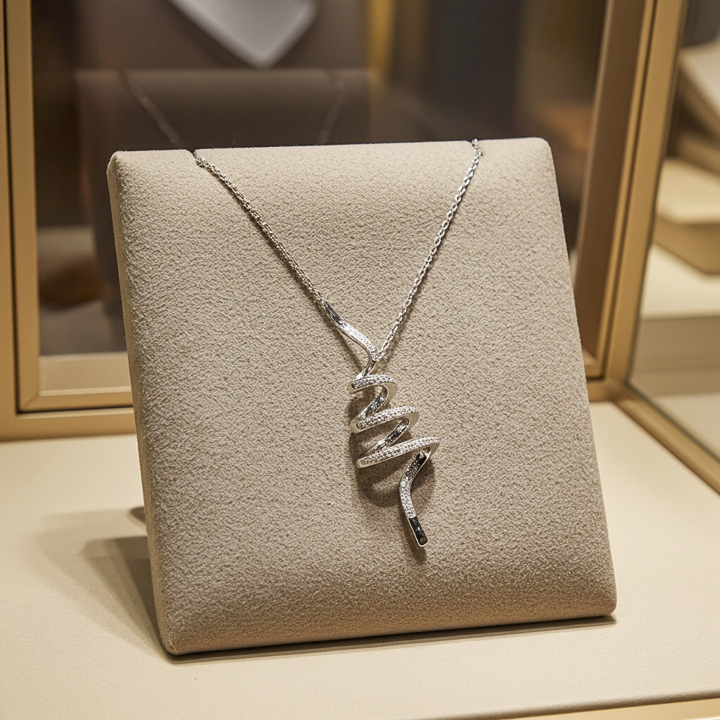 Collana con ciondolo - 18 carati Oro bianco - 0.55ct. tw. Diamante (Naturale) - Diamante