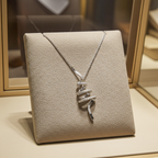 Collana con ciondolo - 18 carati Oro bianco - 0.55ct. tw. Diamante (Naturale) - Diamante