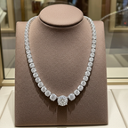 Collana tennis in oro bianco e diamanti naturali 57 ct