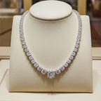 Collana tennis in oro bianco e diamanti naturali 57 ct