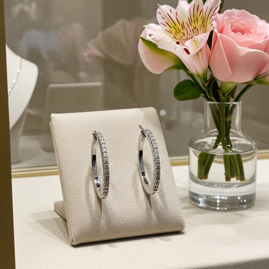 Orecchini - 18 carati Oro bianco - 0.56ct. tw. Diamante (Naturale)