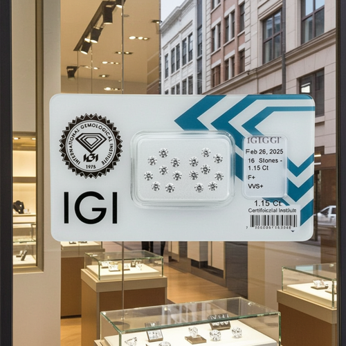 16 pezzi diamanti naturali certificato IGI 1.15ct  F VVS1